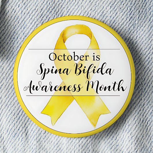 Badge Rond 5 Cm Octobre Spina Bifida Mois de sensibilisation Ruban