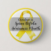 Badge Rond 5 Cm Octobre Spina Bifida Mois de sensibilisation Ruban (Devant)