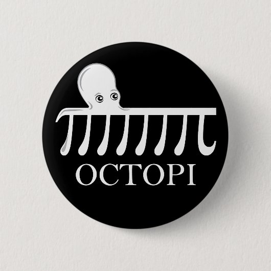 Badge Rond 5 Cm Octopi - Funny Pi Octopus Math (Devant)