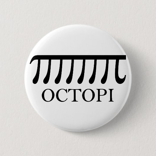 Badge Rond 5 Cm Octopi - Funny Pi Octopus Math (Devant)
