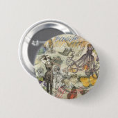 Badge Rond 5 Cm Octopus Beach Vacation (Devant & derrière)