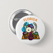 Badge Rond 5 Cm Octopus de Floride (Devant & derrière)