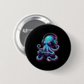Badge Rond 5 Cm Octopus Gaming Animal Video Games Funny Octopus  (Devant & derrière)