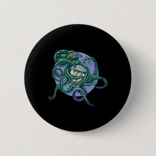 Badge Rond 5 Cm Octopus Regarder Un Film - Design Graphique Détail