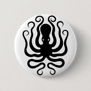 Badge Rond 5 Cm Octopus, relief grec