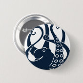 Badge Rond 5 Cm octopus squid cuttlefist (Devant & derrière)