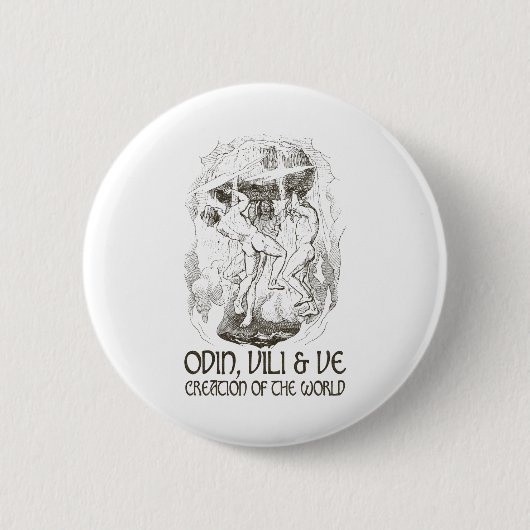 Badge Rond 5 Cm Odin, Vili et le VE (Devant)