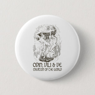 Badge Rond 5 Cm Odin, Vili et le VE