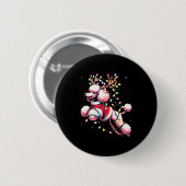 Badge Rond 5 Cm Odle Santa Christmas Tree Lights, Funny Ugly Pajam (Devant & derrière)