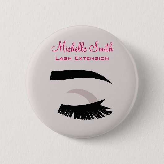 Badge Rond 5 Cm OEil avec de longs cils extension marque (Devant)