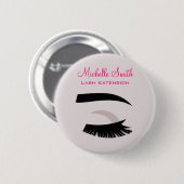 Badge Rond 5 Cm OEil avec de longs cils extension marque (Devant & derrière)