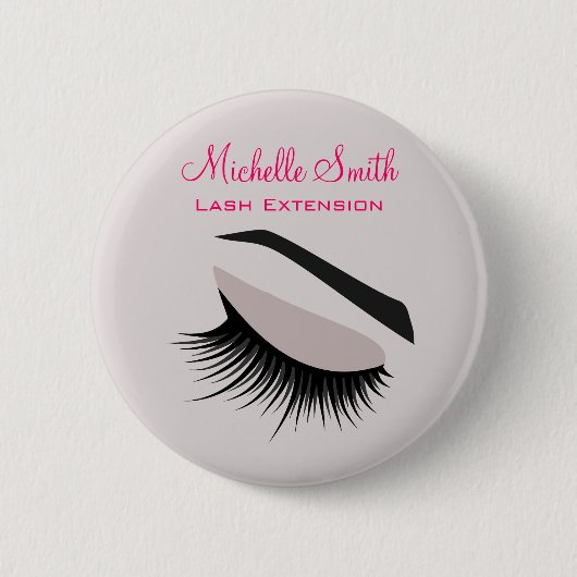 Badge Rond 5 Cm OEil avec de longs cils extension marque (Devant)
