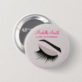 Badge Rond 5 Cm OEil avec de longs cils extension marque (Devant & derrière)