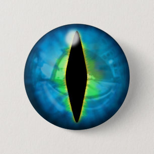 Badge Rond 5 Cm Oeil bleu de dragon