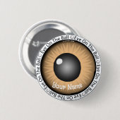 Badge Rond 5 Cm Oeil Brown sur le golfeur de balle (Devant & derrière)