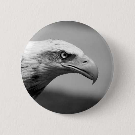 Badge Rond 5 Cm Oeil d'aigle noir et blanc (Devant)