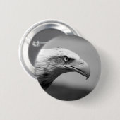 Badge Rond 5 Cm Oeil d'aigle noir et blanc (Devant & derrière)