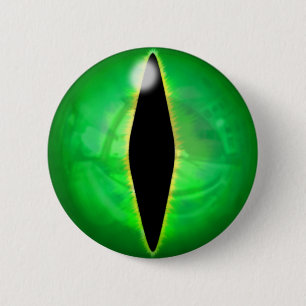 Badge Rond 5 Cm Oeil de dragon vert