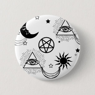 Badge Rond 5 Cm oeil d'halloween illati