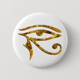 Badge Rond 5 Cm OEil d'Horus - OR