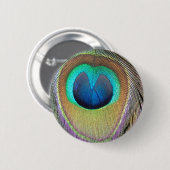 Badge Rond 5 Cm oeil du bouton de paon (Devant & derrière)