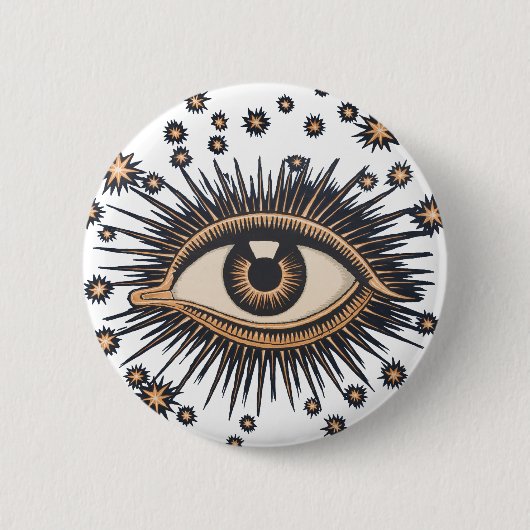 Badge Rond 5 Cm Oeil étoile Lune Celeste Nouveau (Devant)