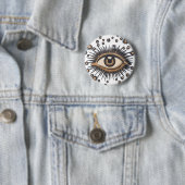 Badge Rond 5 Cm Oeil étoile Lune Celeste Nouveau (En situation)