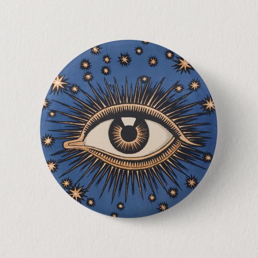 Badge Rond 5 Cm Oeil étoile Lune Celeste Nouveau (Devant)