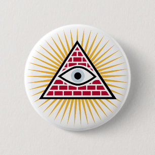 Badge Rond 5 Cm Oeil freemasonique