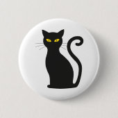 Badge Rond 5 Cm oeil noir du chat (Devant)