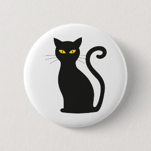 Badge Rond 5 Cm oeil noir du chat