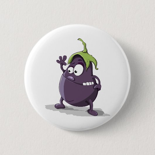 Badge Rond 5 Cm Oeil végétal pourpre d'aubergine (Devant)