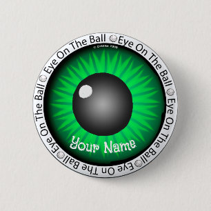 Badge Rond 5 Cm OEil vert sur le golfeur de balle