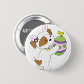 Badge Rond 5 Cm Oeuf de pâques mignon de chiot (Devant & derrière)