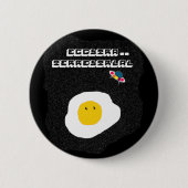 Badge Rond 5 Cm OEuf frit amusant dans l'espace (Devant)
