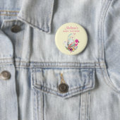 Badge Rond 5 Cm Oeuf mignon, Flamant rose rose et lapin, Aquarelle (En situation)