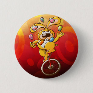 Badge Rond 5 Cm Oeufs de jonglerie de lapin de Pâques