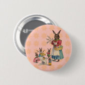 Badge Rond 5 Cm Oeufs de lapin de Pâques (Devant & derrière)