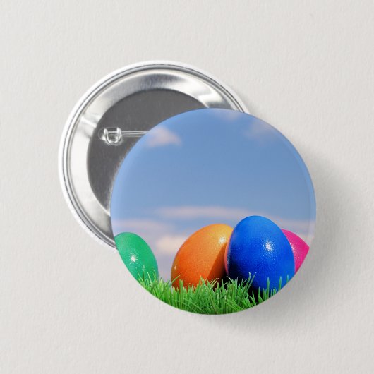 Badge Rond 5 Cm oeufs de pâques (Devant & derrière)