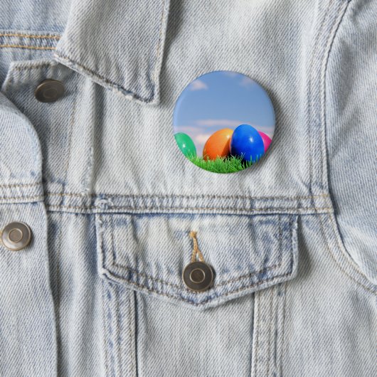 Badge Rond 5 Cm oeufs de pâques (En situation)