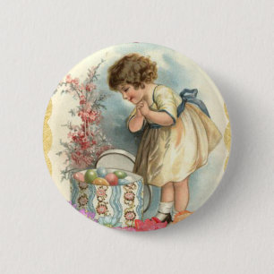 Badge Rond 5 Cm oeufs de pâques victoriens