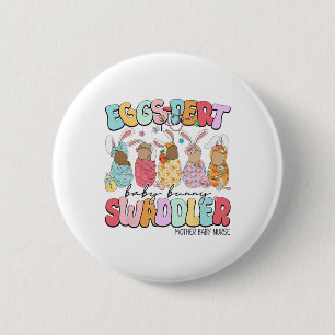 Badge Rond 5 Cm Oeufs-pert Bébé Fête de Pâques Mère Bébé Infirmièr