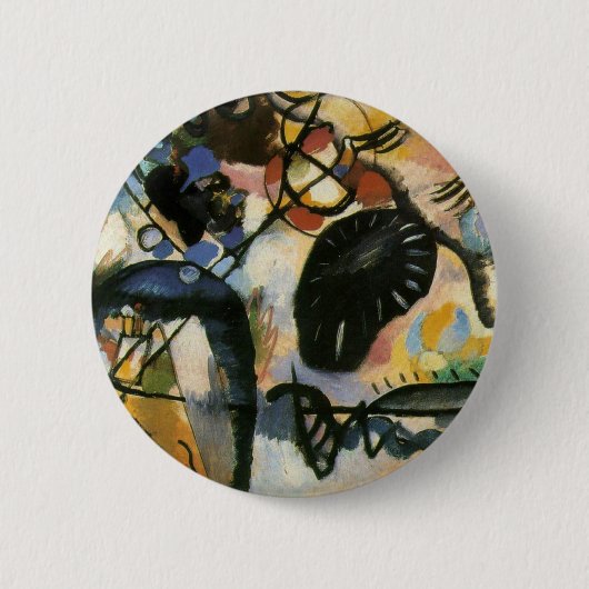 Badge Rond 5 Cm Oeuvre Abstraite de Kandinsky Black Spot (Devant)