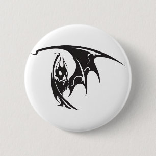 Badge Rond 5 Cm Œuvre d'art de tatouage de chauves-souris vampires