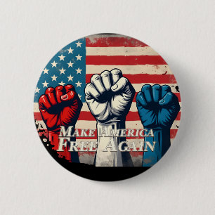 Badge Rond 5 Cm Œuvre d'art Make America Free Again