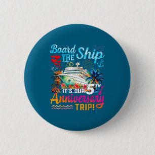 Badge Rond 5 Cm Œuvre d'art pour le 5e anniversaire de mariage de