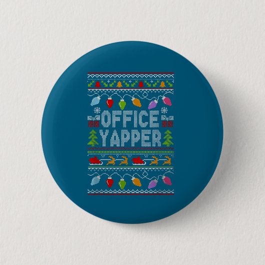 Badge Rond 5 Cm Office Yapper Ugly Sweater Christmas (Devant)
