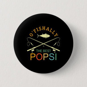 Badge Rond 5 Cm Officiellement Le Meilleur Grand-Père De Pêche Vin