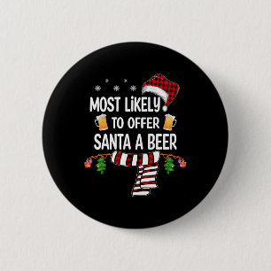 Badge Rond 5 Cm Offre Probable À Père Noël Un Fun De Bière Noël En