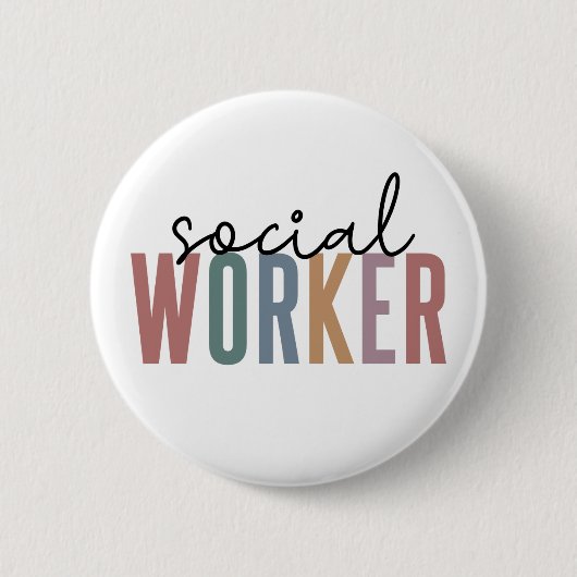 Badge Rond 5 Cm Offres d'appréciation aux travailleurs sociaux (Devant)